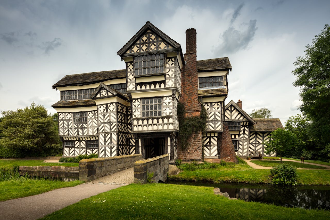 A classic Tudor-style country house in Congleton, Cheshire, showcasing historic architecture.